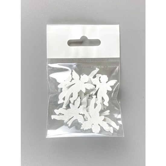 Дерев'яний ангел 2 х 3см, білий, 10шт (TK-003)