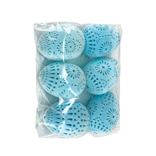 Набір пасхальний  "Яйце-декор з ажурними квітковими вирізами"оксамит, блакитний 6см Блакитний (L00200.5)