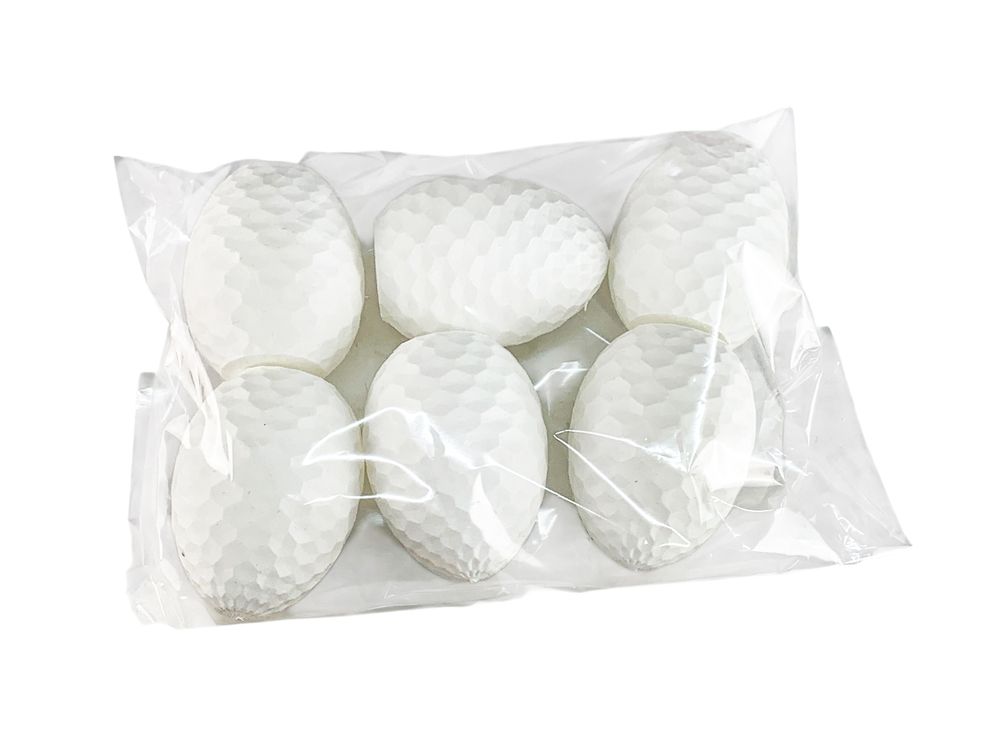 Набор пасхальных Эко яиц с текстурой сот -6шт, белый 6см Белый (L00203)