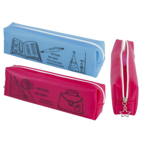 Пенал силикон. "Study" 19*5,5*4см, PVC, mix3 (1242)