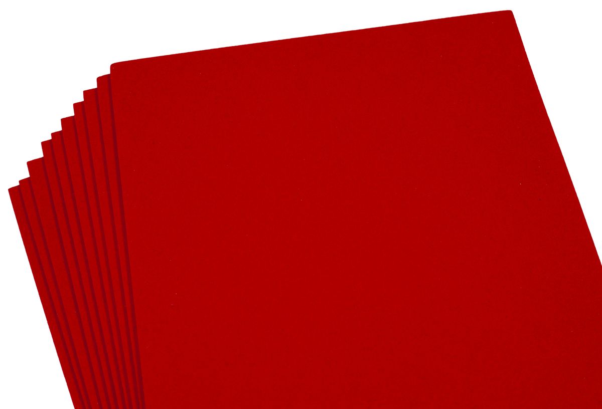 Фоамиран 2мм  вельветовый  красный - 10листов, 10527 Красный Unison (10527)