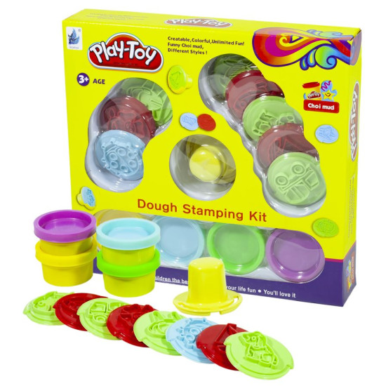 Пластилин-тесто 4цв "прес-формы" (SM8008B)