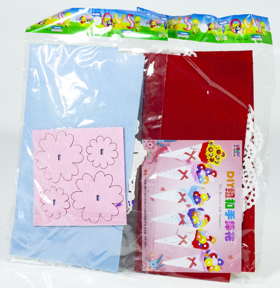 Набір для творчості "Зроби сам аплікацію з фетру букет з квітами" 20 х 30см Різнокольоровий Unison (312)