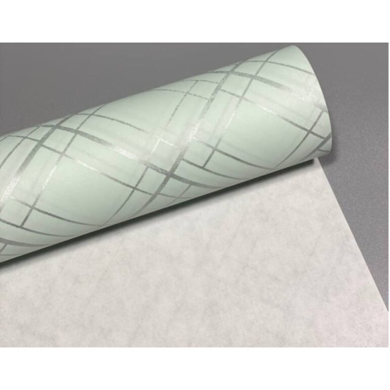 Бумага для Упаковки Подарков Крафт - двусторонняя "ромбы" мятная Unison (Пт 502.2)