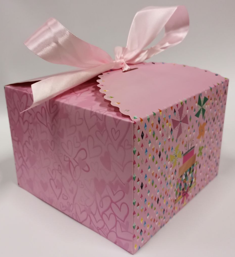 Коробка для торта 350 г 31 x 31 x16см  4 дизайни (12шт/уп) Різнокольоровий Unison (HB 8038-L)