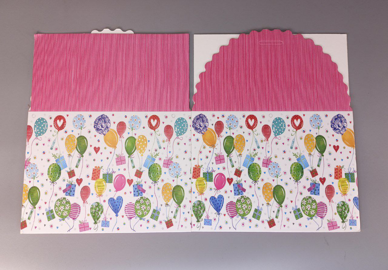 Коробка для торта 350 г 24 x 24 x 14,5см  4 дизайни (12шт/уп) Unison (HB 8050-M)