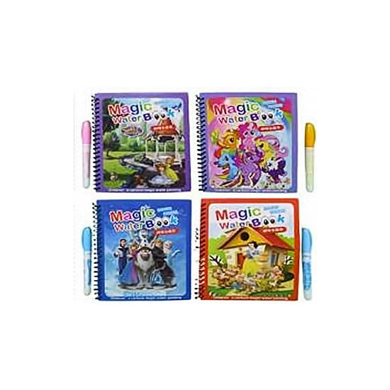 Альбом для раскрашивания-рисуем  водой 18,5х14,5см "Мультяшки"4 листа + маркер, 5 видов (210-2)