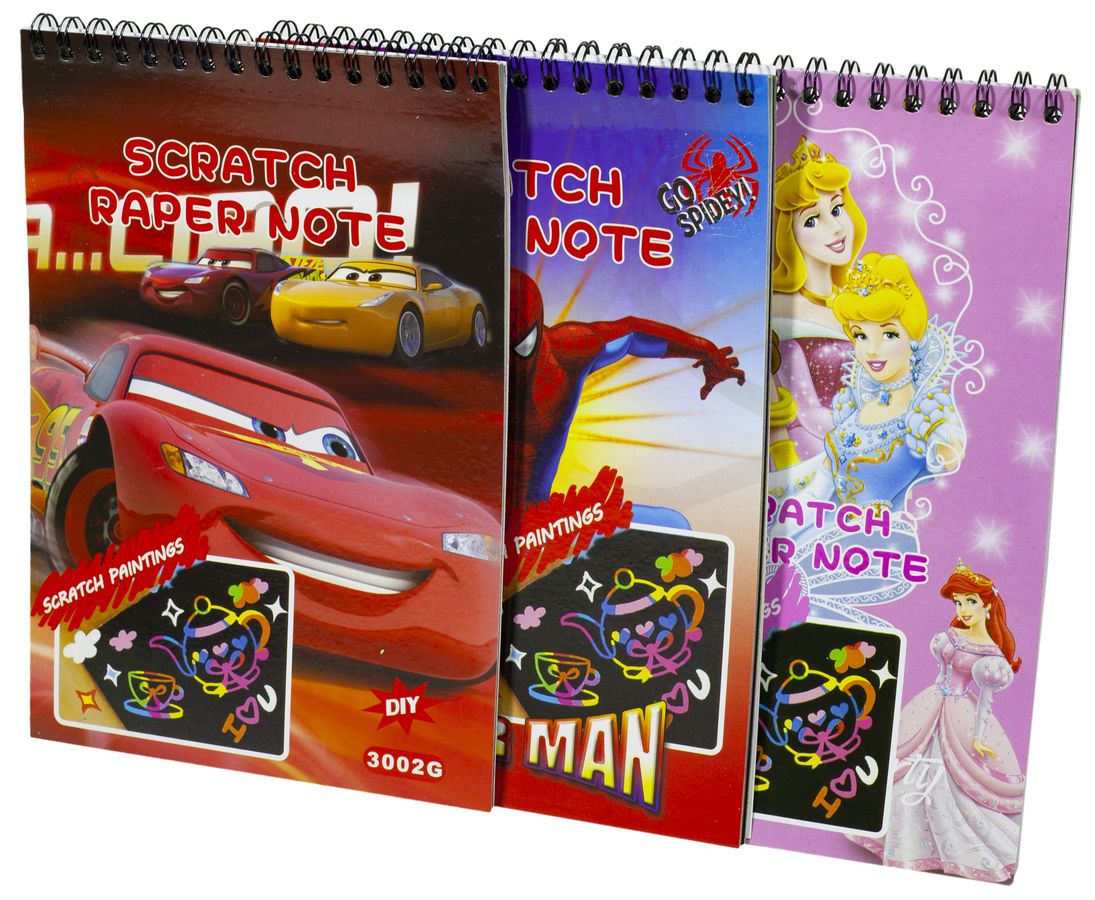 Блокнот для гравюр  А5/10л.+2чёрн.л."Мультяш"+дер.палочка (E-3002)