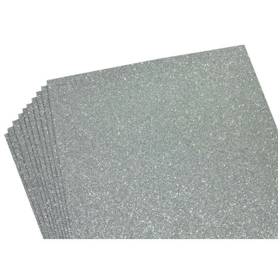 Фоаміран 1,7мм сірий з глітером  10 аркушів (17GLA4-054)