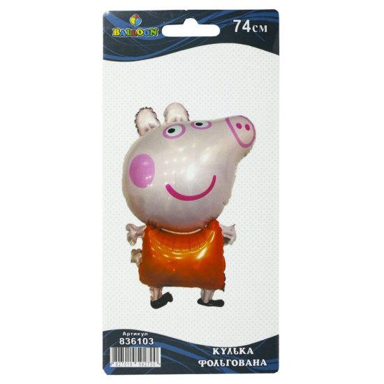 Кулька фольгована Pelican, свинка Пеппа, 74см (індивідуальна упак.) (836103)