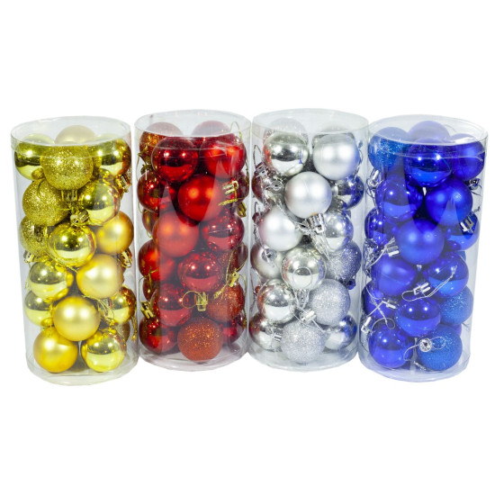 Набор шаров "Новогодний" 24шт, PVC банка, mix (6472-11)