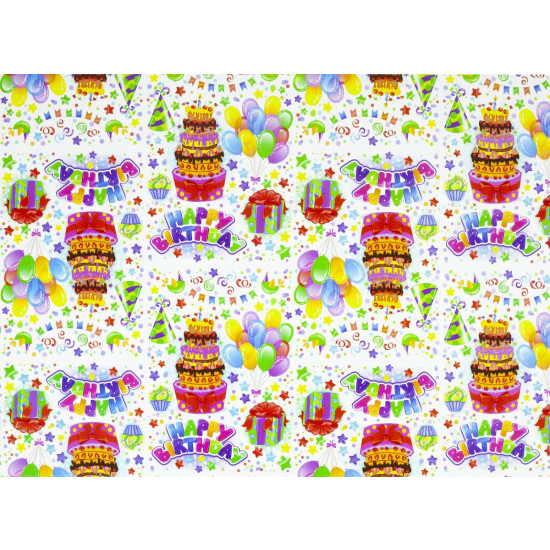 Бумага упаковочная мелованная 80г 10 листов  100 х 70см Разноцветный Unison (PVM10-107)