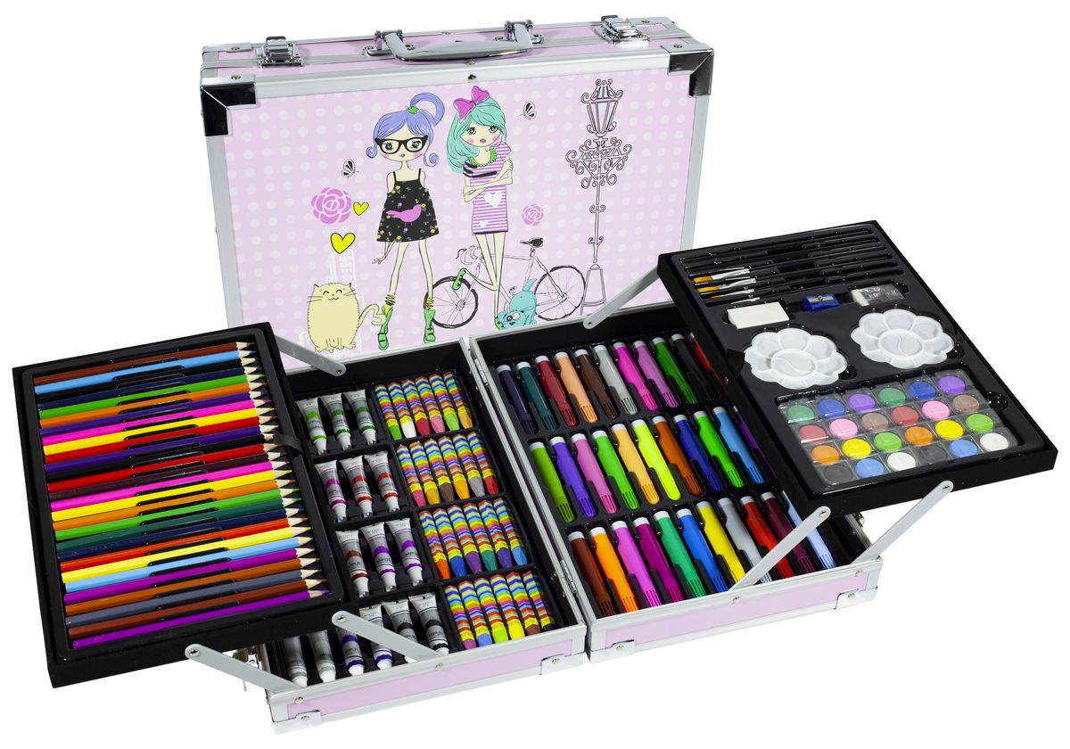 Н-р худож.д/ рис. 145 пред."Девочка" в алюм.чем.34*23,5*8,7см,4отд 145 (145)