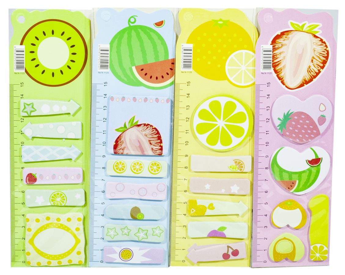 Бум.д/заметок + стикер-заклад."Фрукты"6шт.по 20л.(24*48) (1125b)