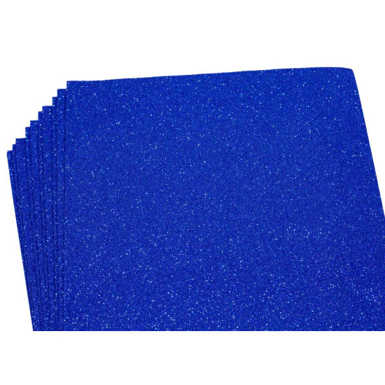 Фоамиран с глиттером  1,7мм, 10 листов, темно синий Синий Unison (17GLA4-022)