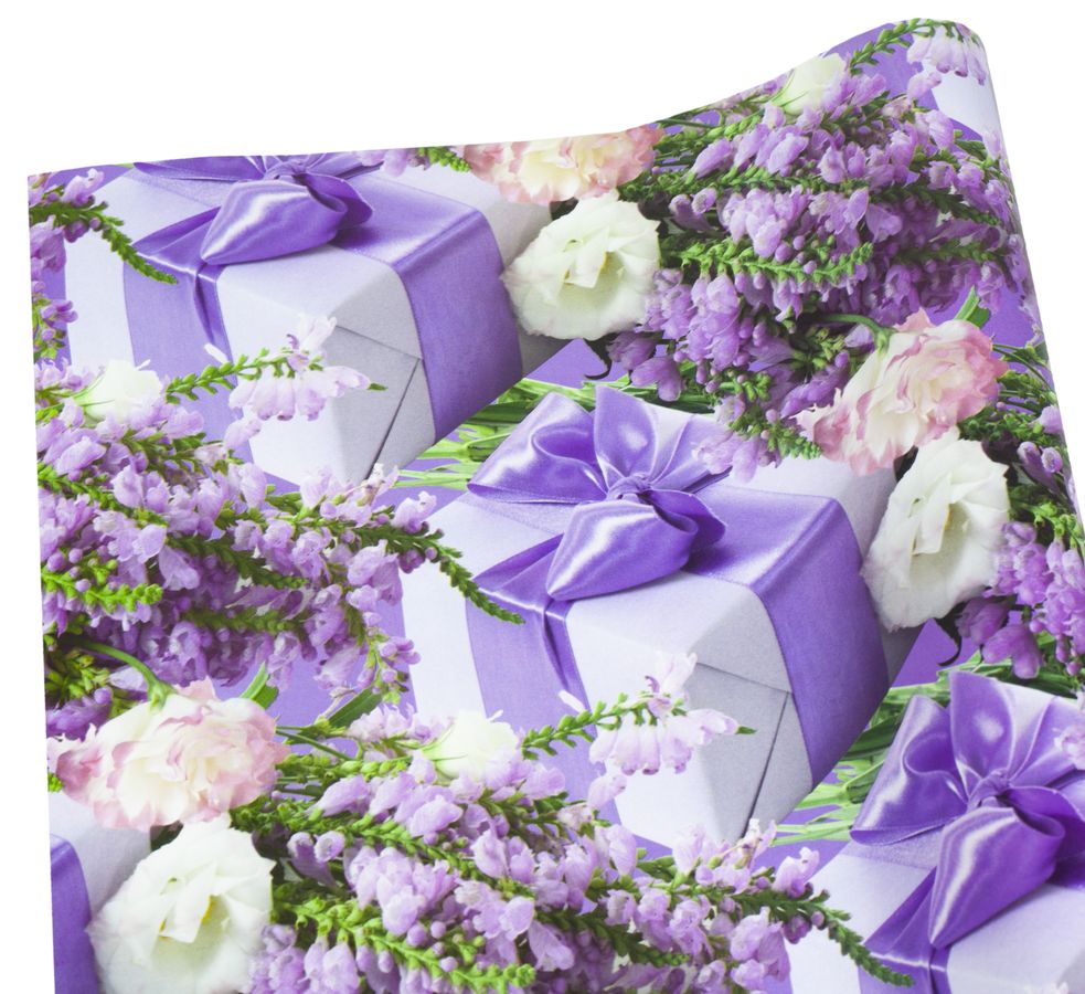 Бумага упаковочная мелованная 80г 10 листов  100 х 70см Фиолетовый Unison (PVM10-145)