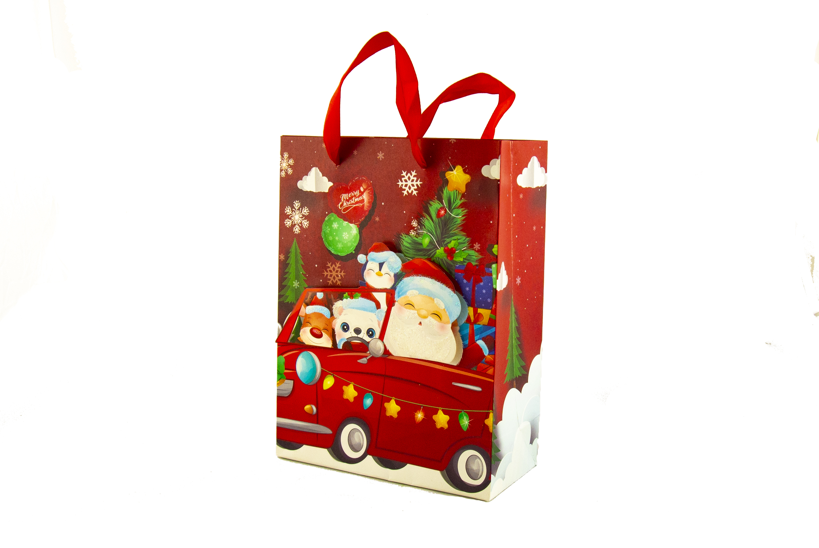 Пакет подарочный новогодний 210г, 17,5 x 23,5 x 8см, 12шт/уп Красный Unison (9091C)