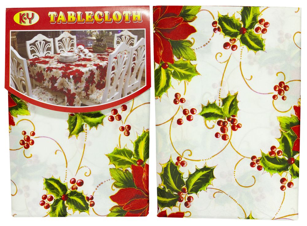 Скатерть новогодняя "Цветы" 150 х 240см Разноцветный Unison (6220-247)