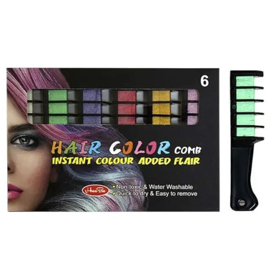 Мел для волос в гребешке, металлик Разноцветный Unison (S006)