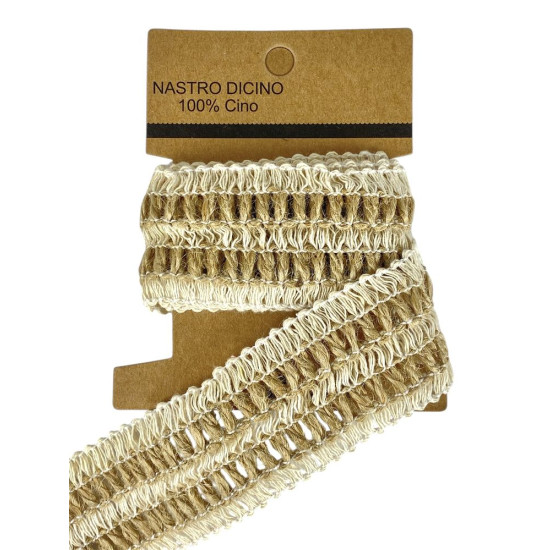 Лента льняная с хлопковой оплеткой  3см х 2м Бежевый Unison (0815-18)