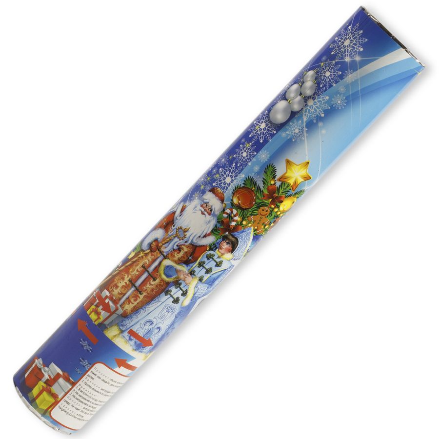 Хлопушка пневматическая "Дед мороз и Снегурочка" 30см, наполнение - цветная фольга + серпантин Unison (4846-30)