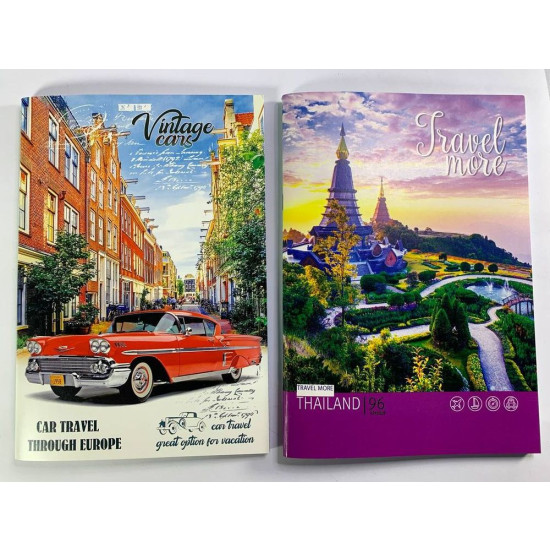 Книга канцелярская 96 л А4 скоба клетка офсетная бумага 60 г/м² Разноцветный Unison (8В-109)