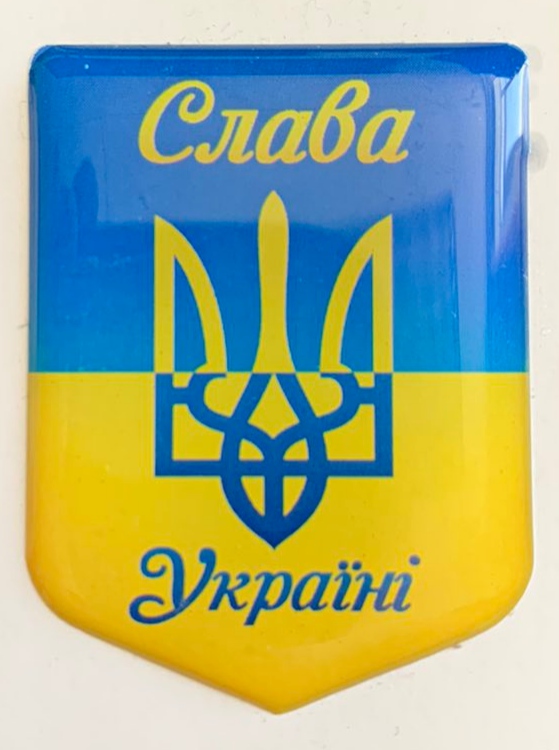 Наклейка объемная 3D 40 х 30мм Желто-синий Unison (SSU-1003)