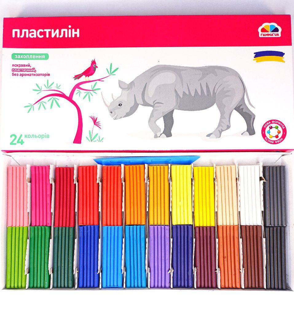 Пластилін Гамма 24 кольорів Різнокольоровий Гамма (200316)