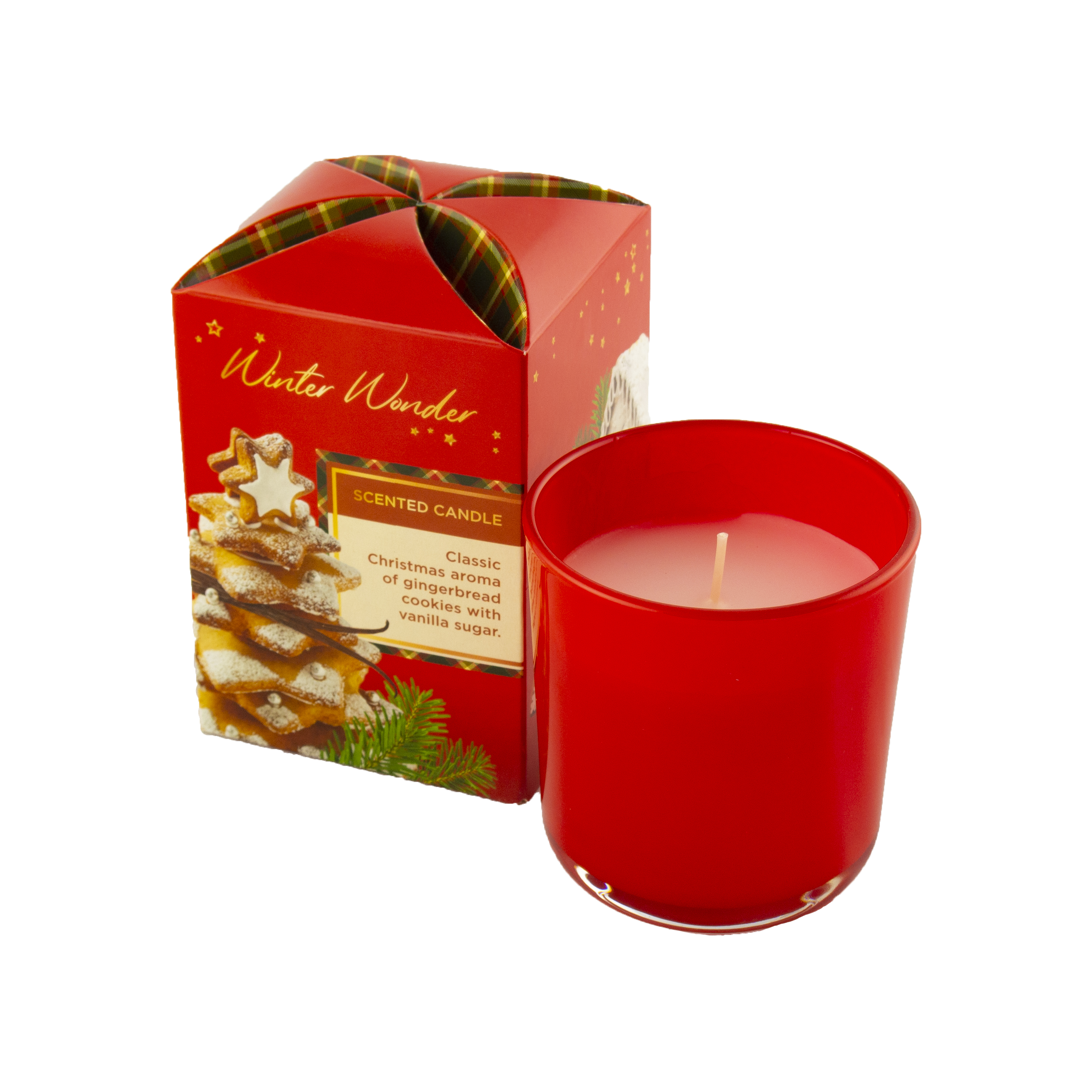Свеча ароматическая «Зимнее чудо» (печенье с ванильным сахаром) 30часов, 150г, 8,7 х см (парафин) Красный Flair (69205)