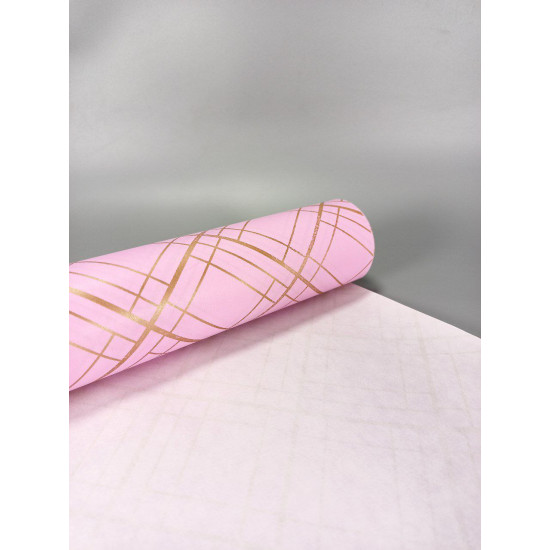 Бумага для Упаковки Подарков Крафт - двусторонняя "ромбы"розовая Розовый Unison (Пт 502.7)