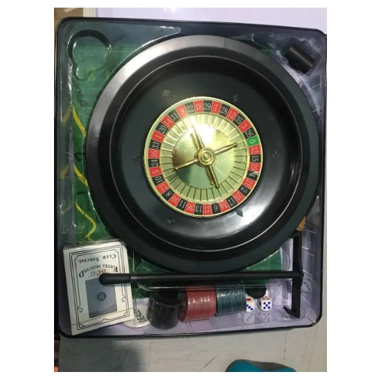 Игра настольная 5 в 1 "Рулетка, Крепс, Покер, Блэк-Джек, Poker Dice" в металлической коробке Unison (23869-5)