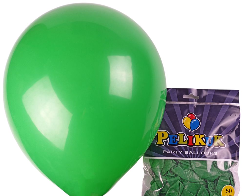 Шарики круглые Pelikuk 13' (33 см) пастель ярко зеленый, 50шт/уп Зеленый Pelican (1350C-120)