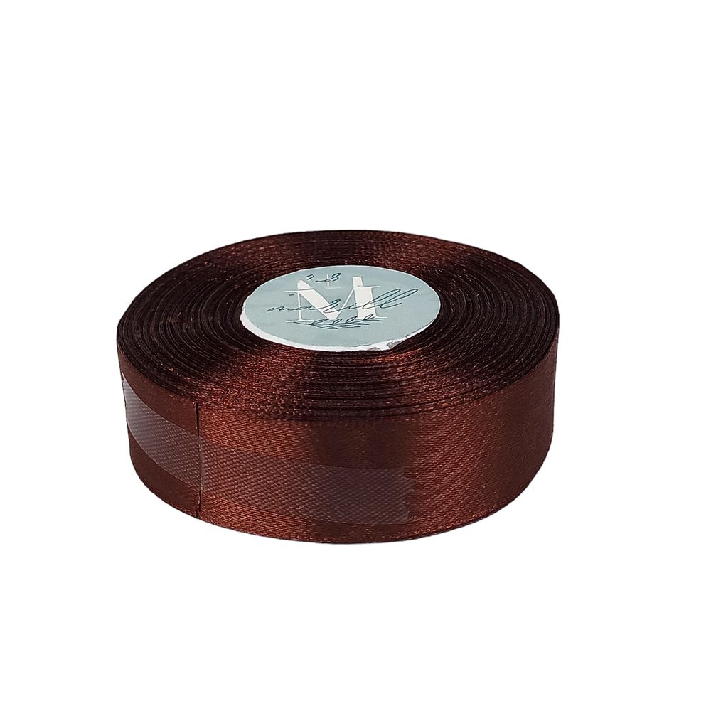 Атласная лента 2,5см x 33м Коричневый Marill (LA2533-31)