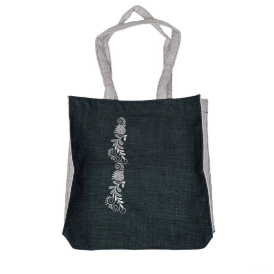 Сумка - шоппер с вышивкой (Темный джинс) 36 х 35 х 6см Разноцветный Unison (SB-10)