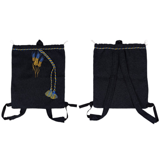 Сумка - рюкзак - шопер з вишивкою (Темний джинс) 45 х 40 см Різнокольоровий Unison (SB-06)