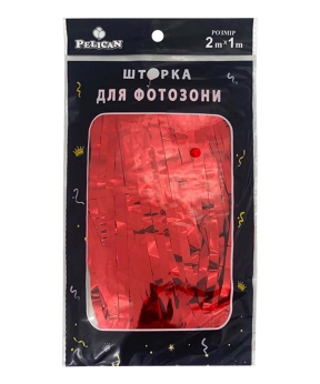 Фотозона  2м х 1м, "Глянцевая фольга"  красная Красный Pelican (872112)