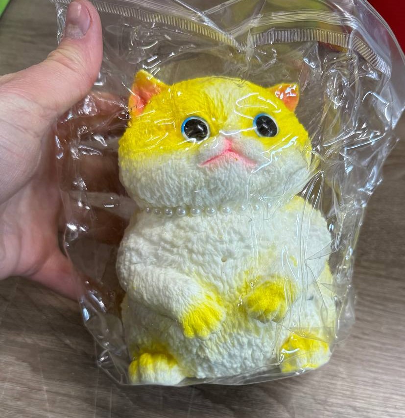 Игрушка-антистерес 15 х 11см Сквиши Таба Котик  липкий (713012)