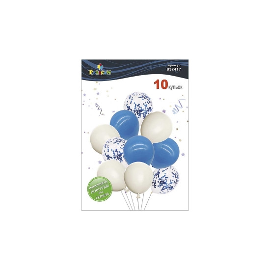 Набор из 10 латексных шариков "Голубая нежность" винтажный, Pelican (837417)