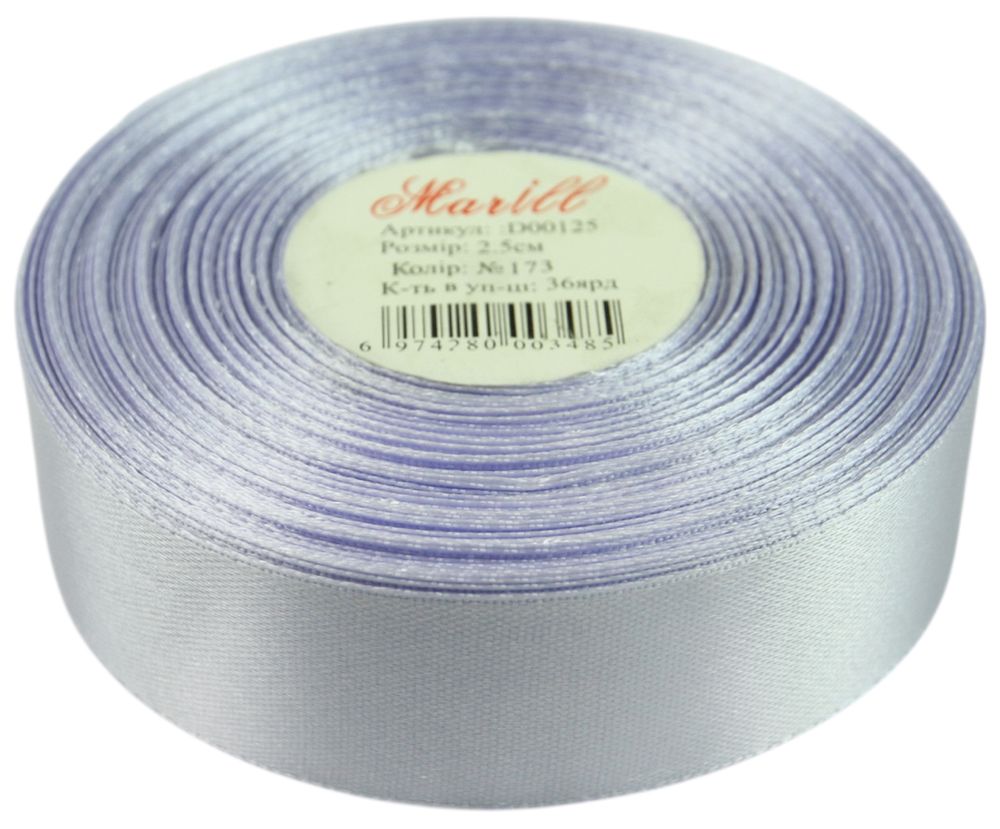 Атласна стрічка 2,5см x 33м Блакитний Marill (LA2533-173)