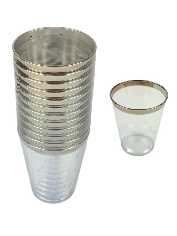 Рюмка пластиковая многоразовая с серебром, 12шт/уп Unison (7500-60)