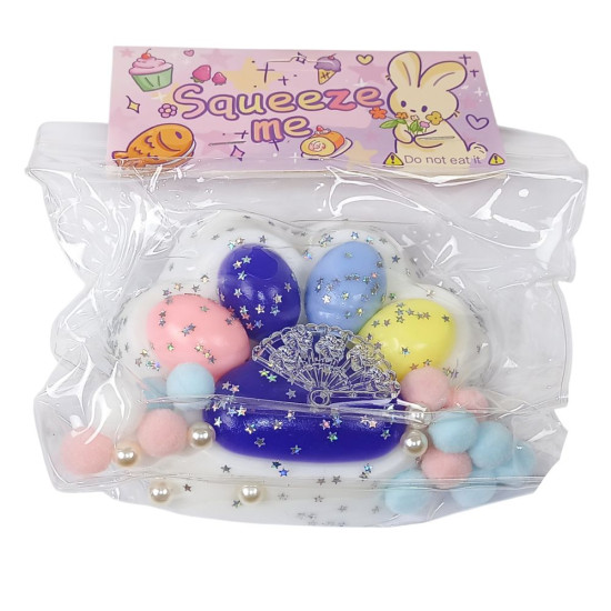 Таба сквиш антистресс  12см Лапка прозора цветная (712214 white)