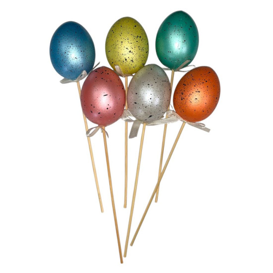 Топпер великодні яйця "Барвисті"   6 х 4,5см - 6шт (L00137)