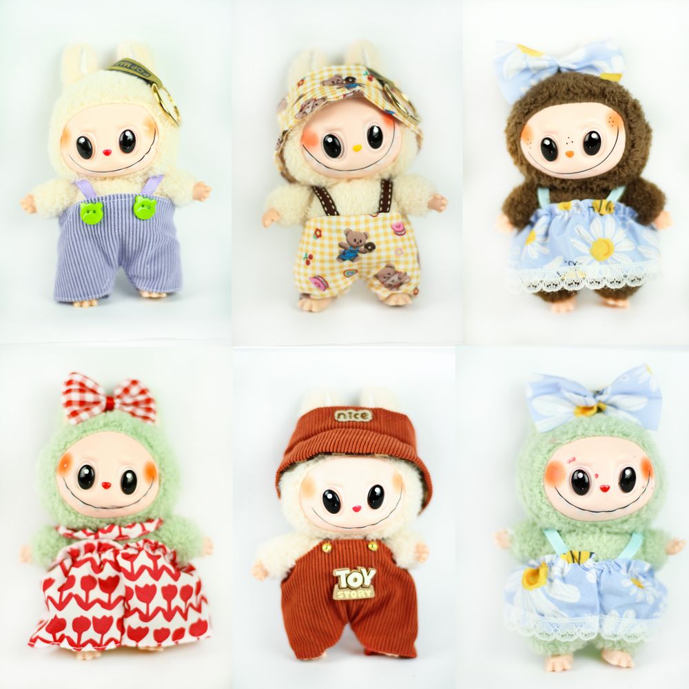 М'яка іграшка-сюрприз Labubu в одязі, у вигляді плюшевих брелоків 15см Різнокольоровий Без бренду (071929-2)