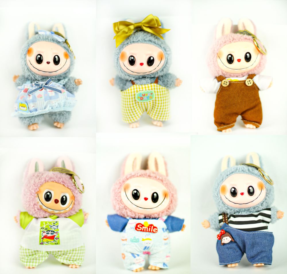 М'яка іграшка-сюрприз Labubu в одязі, у вигляді плюшевих брелоків 15см Різнокольоровий Без бренду (071929-2)