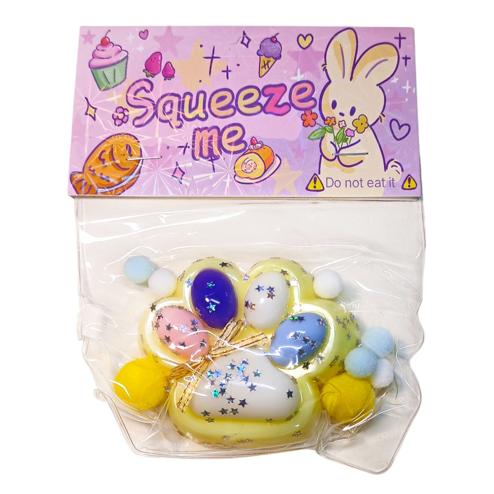 Таба сквиш антистресс  7см Лапка  цветная (712243 yellow)