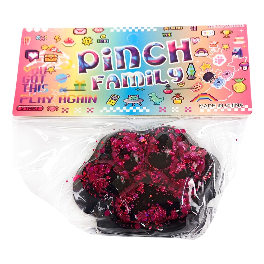 Таба сквиш антистресс  7см Лапка черная (712246 raspberry)