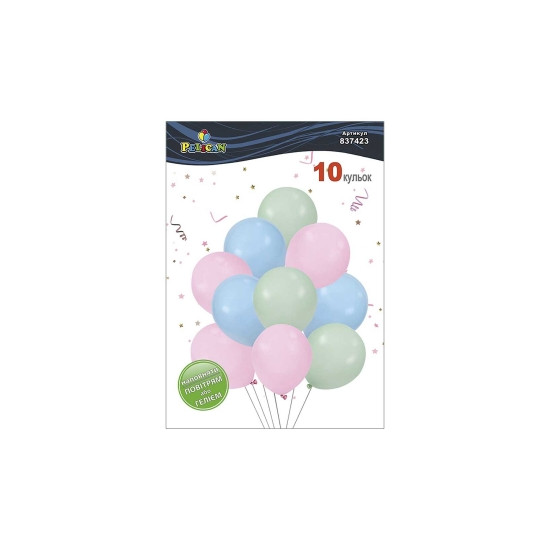 Набор из 10 латексных шариков "Нежный закат солнца" макарун, Pelican (837423)