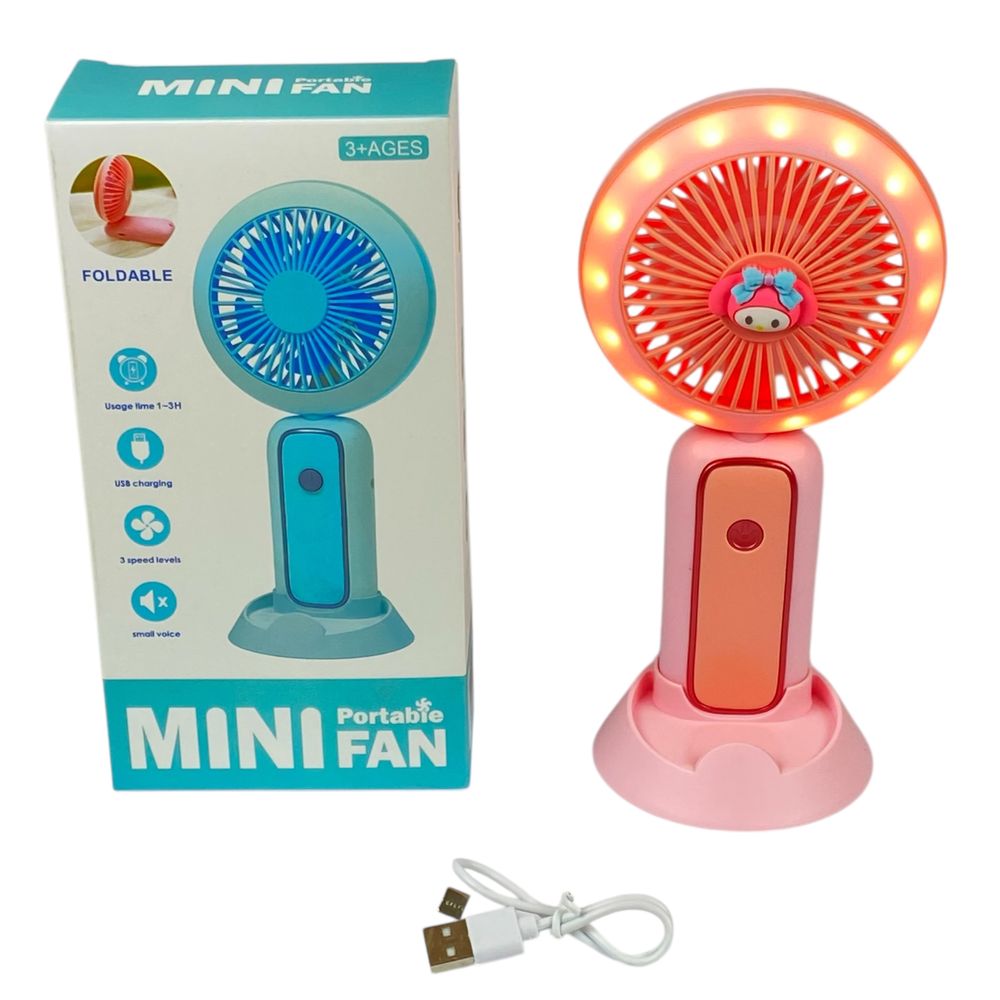 Вентилятор настольный 21см, 2 скорости, +подсветка Розовый Unison (64964 pink)