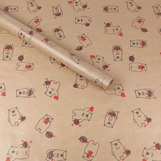 Бумага упаковочная крафт-двосторонний 0,7 х 7м (Пт 868.1)