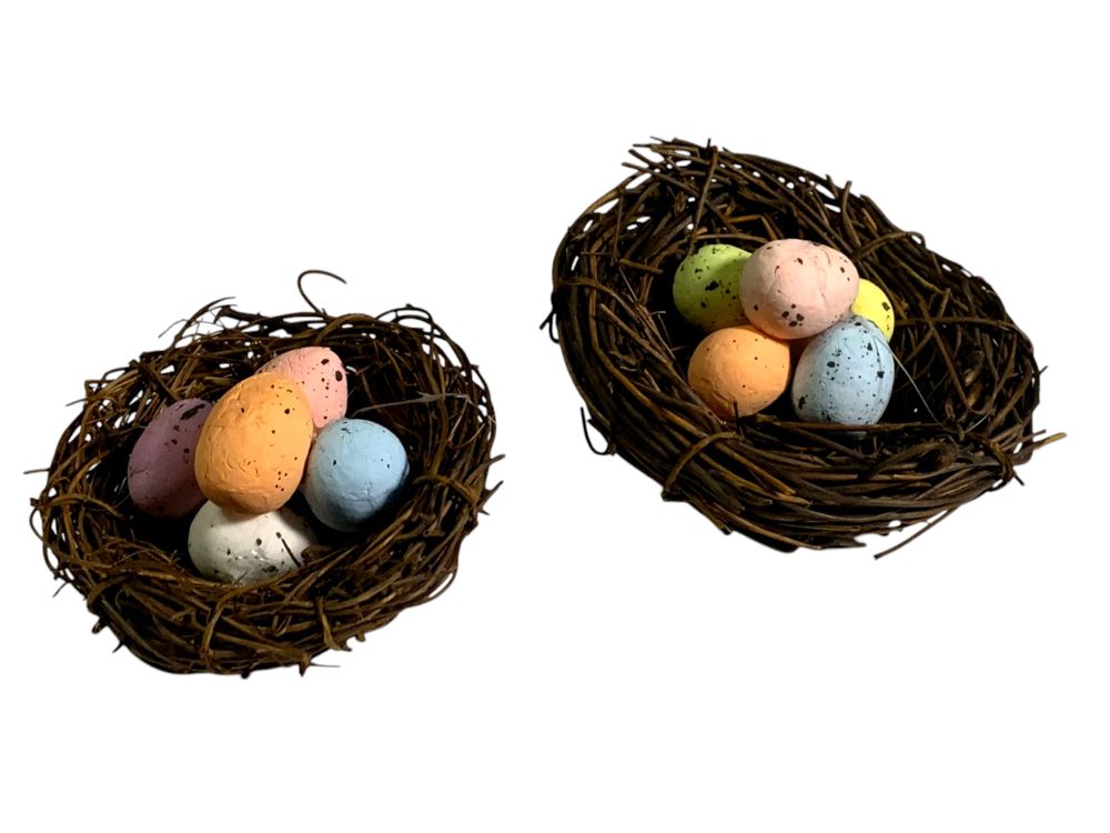 Декор великодній, Яйця в гнізді - 2шт в пакуванні (L00548)